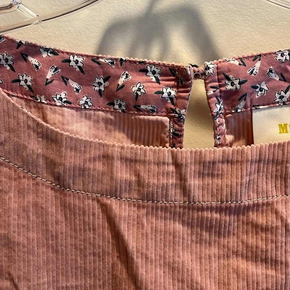 NWT Anthropologie Maeve Pink Tessa Flounced Corduroy Tunic Dress, 0 - Picture 8 of 16